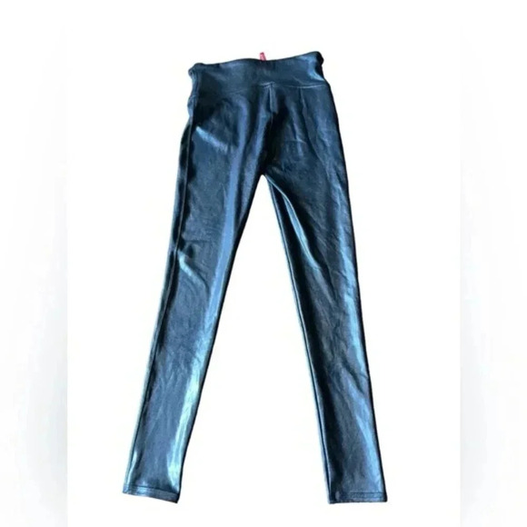 SPANX Faux-Leather Metallic Leggings size Small - Picture 3 of 5